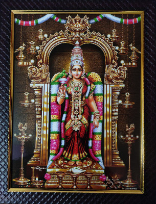 SAI BALAJI ACRALICS Madurai Sri Meenakshi Amman Large size Photo frame Religious Frame