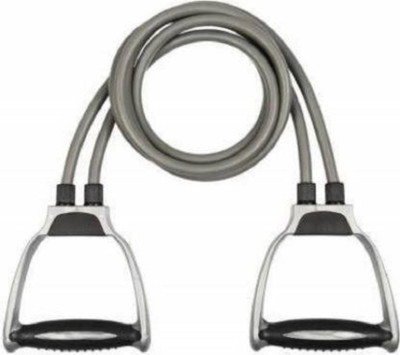 JOJO NATION Double Toning Tube Resistance Exercise Bands Resistance Tube(grey black)