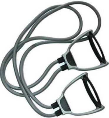 JOJO NATION Double Toning Tube Resistance Exercise Bands with Foam D-Handles for Stretching Resistance Tube(grey black)