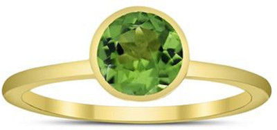 RATAN BAZAAR Peridot Ring Natural stone Peridot 6.25 ratti stone Certified Semi Preciou stone Unheated & Untreated stone Astrological Purpose for unisex Stone Peridot Gold Plated Ring