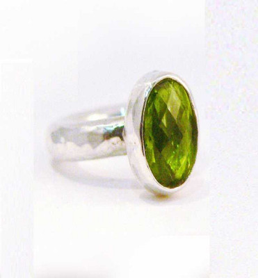 RATAN BAZAAR Peridot ring Natural Peridot stone 5.25 ratti stone Lab Certified and Astrological Purpose for unisex Stone Peridot Silver Plated Ring