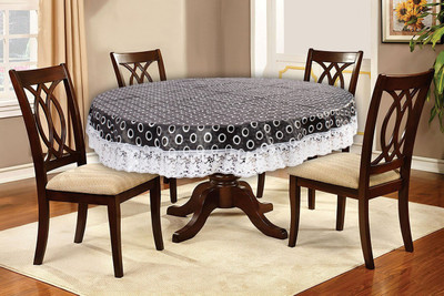 The Furnishing Tree Printed 4 Seater Table Cover(Grey, PVC)