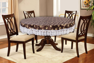 The Furnishing Tree Printed 4 Seater Table Cover(Brown, PVC)