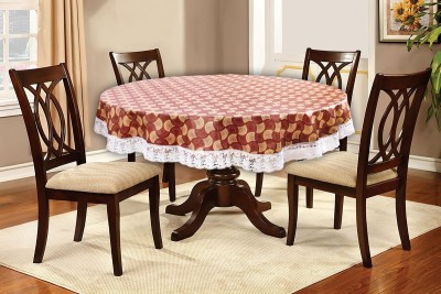 The Furnishing Tree Printed 4 Seater Table Cover(Red, PVC)