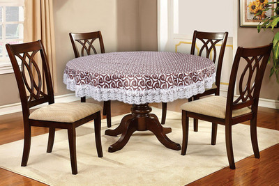 The Furnishing Tree Printed 4 Seater Table Cover(Grey, PVC)