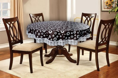 The Furnishing Tree Floral 4 Seater Table Cover(White, PVC)