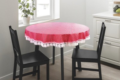 The Furnishing Tree Printed 2 Seater Table Cover(Pink, PVC)