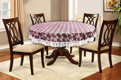 The Furnishing Tree Printed 4 Seater Table Cover(Grey, PVC)