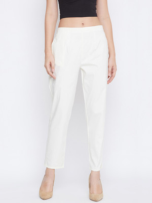 Q-Rious Regular Fit Women Cream Trousers