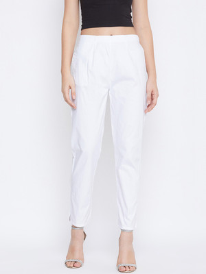 Q-Rious Regular Fit Women White Trousers
