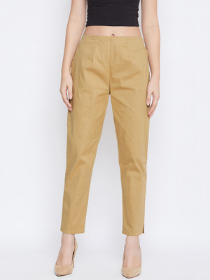 Q-Rious Regular Fit Women Brown Trousers
