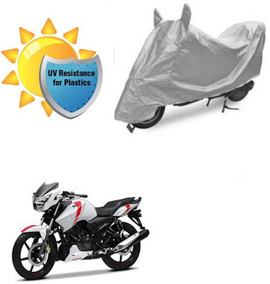 saanvi Waterproof Two Wheeler Cover for TVS(Apache, Silver)