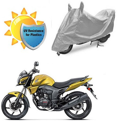 RPSENTTERPR Waterproof Two Wheeler Cover for Honda(CB Trigger, Silver)