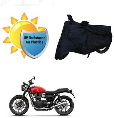 RPSENTTERPR Waterproof Two Wheeler Cover for Triumph(Twin spark, Black)