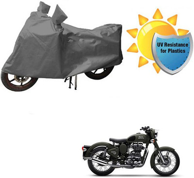 RPSENTTERPR Waterproof Two Wheeler Cover for Royal Enfield(Battle, Grey)
