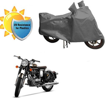 RPSENTTERPR Waterproof Two Wheeler Cover for Royal Enfield(Classic Chrome, Grey)