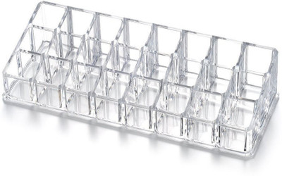 Rexmon 24 Grid Compartment Lipstick Stand Storage Holder Make up Organizer 24 Grid Compartment Vanity Box(Transparent)