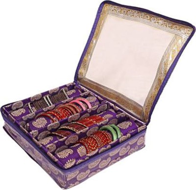 Unicrafts Bangle Box Organiser Wooden 4 Rod Chudi Bracelet Organizer Set of 1 Pc Bangle Box Vanity Box (Purple) Bangle Box Organizer Vanity Box(Purple)