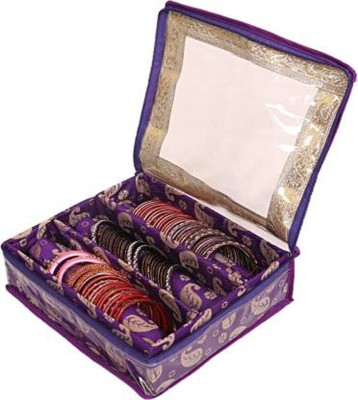 Unicrafts Bangle Box Organiser Wooden 3 Rod Chudi Bracelet Organizer Set of 1 Pc Bangle Box Vanity Box (Purple) Bangle Box Organizer Vanity Box(Purple)