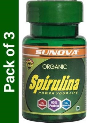 SUNOVA Organic Spirulina Tablet (pack of 3)(3 x 60 Tablets)