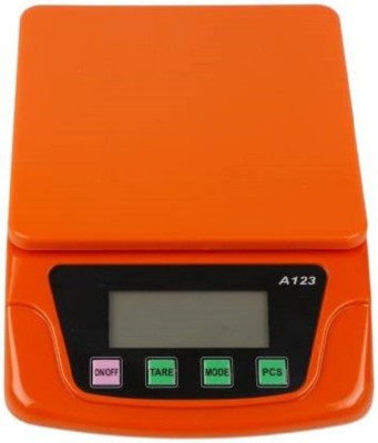 D-DEVOX SWATI -A-123 Plastic Digital Kitchen Scale with Max Capacity : 10 Kg, Weighing Scale (Orange) Weighing Scale(Orange)