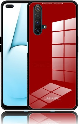 CASE CREATION Back Cover for Realme X50 | Luxurious Toughened Glass Back Shock Proof TPU Bumper Back Case(Red, Waterproof, Pack of: 1)