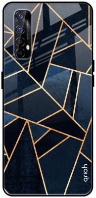 QRIOH Glass Back Cover for Realme 7(Multicolor, Grip Case, Silicon, Pack of: 1)