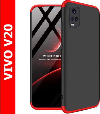 coverplay Front & Back Case for Vivo V20(Red)
