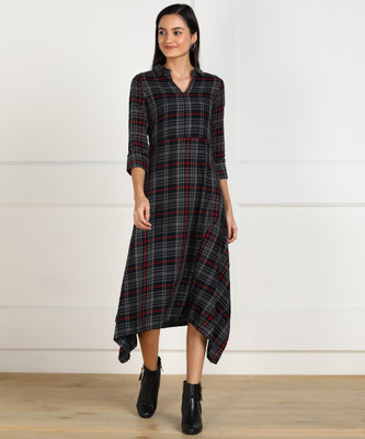 AND Women Asymmetric Black, Grey Dress
