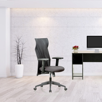 Featherlite Contact HB Mesh Fabric Office Adjustable Arm Chair(Black)