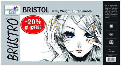 BRuSTRO Ultra Smooth Bristrol 250 GSM A4 Sketch Pad(20 Sheets) BRuSTRO Ultra Smooth Bristrol 250 GSM A4 Sketch Pad(20 Sheets)