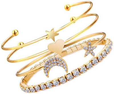 YouBella Alloy Gold-plated Bracelet Set(Pack of 4)