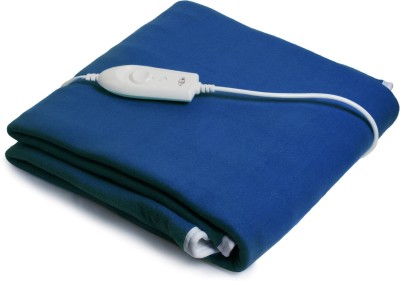Expressions Solid Single Electric Blanket for  Heavy Winter(Polyester, Blue)