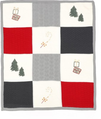 Mi Arcus Self Design Crib Crib Baby Blanket for  Mild Winter(Woollen Blend, Multicolor)