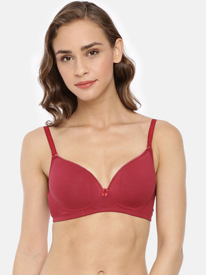 Macrowoman W-Series Women T-Shirt Lightly Padded Bra(Maroon)