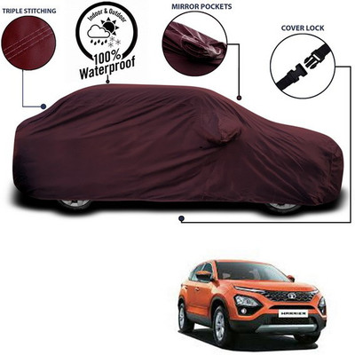 ANTHUB Car Cover For Tata Harrier (With Mirror Pockets)(Maroon)