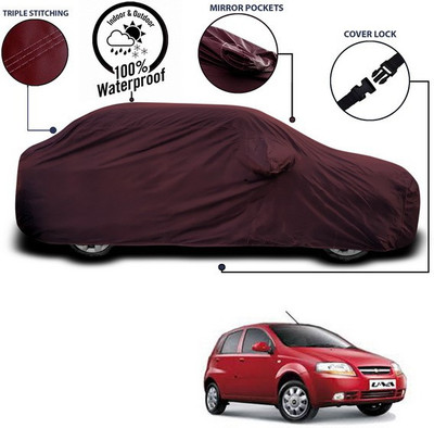 SEBONGO Car Cover For Chevrolet UVA (With Mirror Pockets)(Maroon)