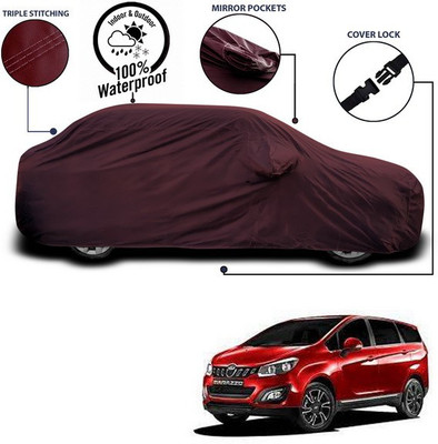 ANTHUB Car Cover For Mahindra Marazzo (With Mirror Pockets)(Maroon)