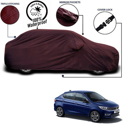 ANTHUB Car Cover For Tata Tigor (With Mirror Pockets)(Maroon)