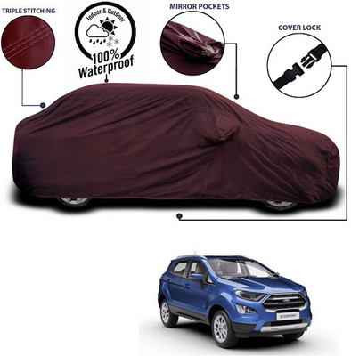 ANTHUB Car Cover For Ford Ecosport (With Mirror Pockets)(Maroon)