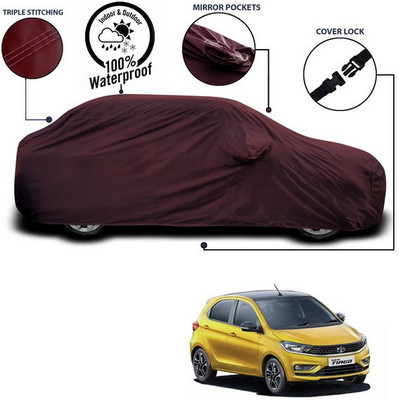 ANTHUB Car Cover For Tata Tiago (With Mirror Pockets)(Maroon)