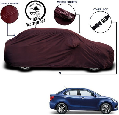 ANTHUB Car Cover For Maruti Suzuki Dzire (With Mirror Pockets)(Maroon)