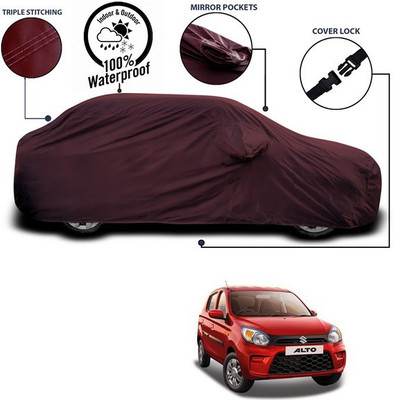 ANTHUB Car Cover For Maruti Suzuki A-Star (With Mirror Pockets)(Maroon)