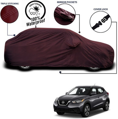 ANTHUB Car Cover For Nissan Kicks (With Mirror Pockets)(Maroon)