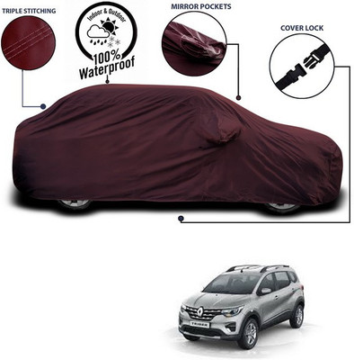 SEBONGO Car Cover For Renault Triber (With Mirror Pockets)(Maroon)