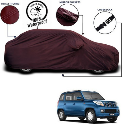 ANTHUB Car Cover For Mahindra TUV300 (With Mirror Pockets)(Maroon)