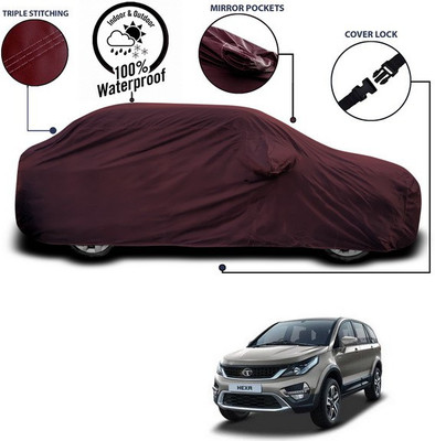 SEBONGO Car Cover For Tata Hexa (With Mirror Pockets)(Maroon)