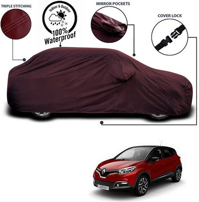 SEBONGO Car Cover For Renault Captur (With Mirror Pockets)(Maroon)