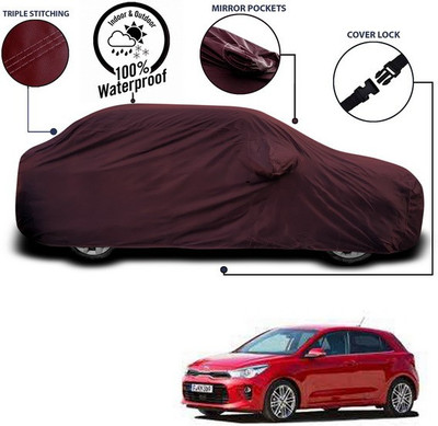 ANTHUB Car Cover For Kia Rio (With Mirror Pockets)(Maroon)