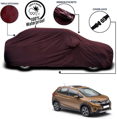 ANTHUB Car Cover For Honda WR-V (With Mirror Pockets)(Maroon)